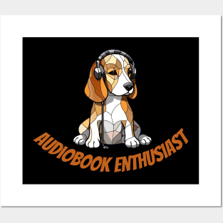 audiobook enthusiast, beagle dog, funny gifts for dog lovers Posters and Art